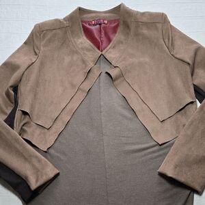 Isle by Melis Kozan Faux Suede Open Jacket Women's Size XS (AS IS)